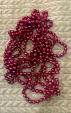 Vintage Pink Mercury Glass Bead Garland 202” 16.8 Ft 1/2” Ribbed Christmas picture