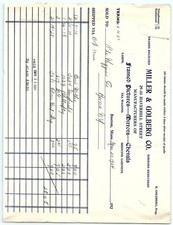1924 Miller & Golberg Co. Billhead - Boston, MA Picture Fram picture