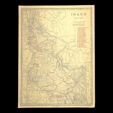 Vintage IDAHO Map Auto Trails North and South Highway Original Antique Road picture