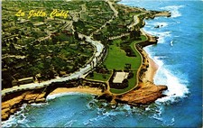 Vintage La Jolla California CA Shoreline Aerial View Road Runner Postcard picture