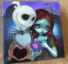 2026 Disney Jasmine Becket-Griffith Jack Skellington & Sally 3.5x3.5” Canvas picture