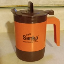  1960's Continental Plastics Of Oklahoma Sanka Thermopot Mug With Handle & Lid picture