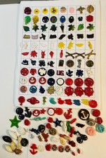 Vintage Buttons Goofies & Realistics 150 plastics Large Variety  picture