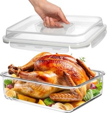 Razab Large Glass Food Storage Container 4800mL 163oz 21 Cups Clear BPA-Free Lid picture