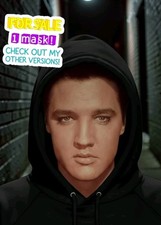 Elvis Presley SeeThru Mesh Face Mask King Of Rock Breathable Costume Halloween  picture