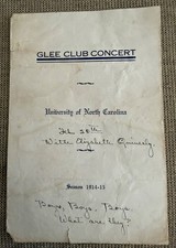 ANTIQUE 1914-15 UNC GLEE CLUB CONCERT PROGRAM DATED FEBRUARY 20 PERSONALIZED picture