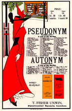1930s Vintage Beardsley Poster - Pseudonym Library 24x36 Retro 🎨 picture