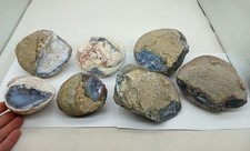 15 Pound Group of Seven Uncut Rough Brazilian Agate Geodes or Nodules, 3-5.50