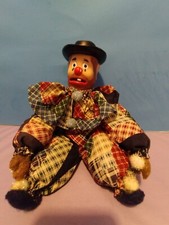 Classic Hobo Style Shelf-Sitter Clown Doll 12
