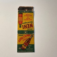 Drink Royal Crown Cola Drink NEHI Beverages Vintage Matchbook Cover 5MB126-2 picture