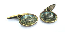 Vintage Gold Tone St. Paul's Cathedral London Souvenir Cuff Links picture