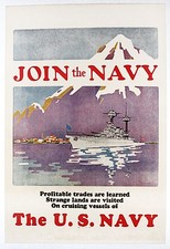 Original 1931 US Navy Recruiting Poster - Beautiful, rare, famous picture