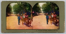 The Goat Carriage Driving in the Park Stereoview Curved Mount picture