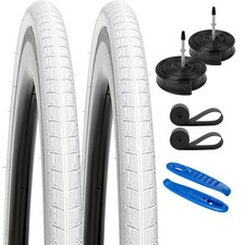Yunscm 2-Pack, 700X28C Tires, White, Bicycle Tires 700X28C/30C, 700X28C 28-622 _ picture