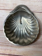 HKE Hans Knabel Esslingen Rein Zinn Metal Clamshell Trinket Bowl West Germany picture