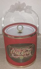 Vintage Coca-Cola Ice Bucket Red & Gold Made In USA Collectible Ships Free picture