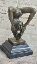 Abstract Modern Art Yoga Exercise Statue Figurine Bronze Sculpture by Pat SALE picture