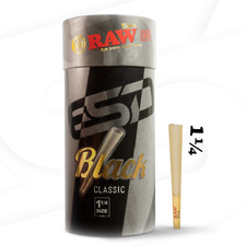 RAW Black 1-1/4 Size Cones | 100 Pack | Ultra-Thin Rolling Paper with Tips picture
