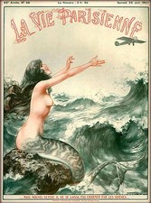 1927 La Vie Parisienne Mermaid and Airplane *16x24* Poster picture