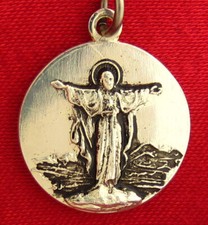 Vintage MARY JESUS Medal Religious MOTHER MOST ADMIRABLE Catholic Holy Pendant picture