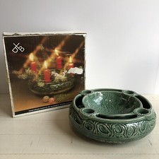 Vintage Dümler & Breiden West German Pottery Advent Candle Holder Bowl W/ Box picture