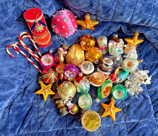 Lot of 38 Shiny Brite Vintage Glass Ornaments Reflectors Stars Candy Canes picture