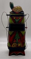 Hindu Andhra Pradesh Polychrome Wood Box Turtles 7 1/2” Tall x 2 1/2” W x 2