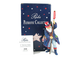 Pipka PATRIOTIC COLLECTION Santa in Red White Blue & Flag 2002 COA 3602   #11645 picture