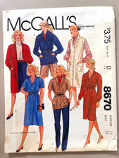 Vintage 80s McCall's 8670 Sewing Pattern Misses' Dress, Jumper Size 16 UNCUT FF picture