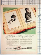 1937 Chessie Cat Kitten C&O Railway Vintage Magazine Ad Ephemera picture