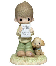 Precious Moments 2001 God Understands Brunette Boy Report Card Porcelain E1379BR picture