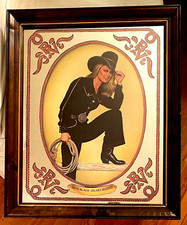 VINTAGE MISS BLACK VELVET RODEO BAR MIRROR  23x19, Canadian Wiskey picture