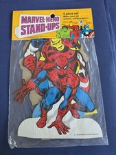 1976-77 NEW & SEALED Marvel-Hero Stand-Ups, 5pc Set, Our Way Studios picture
