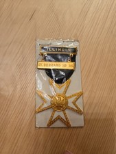 Vintage Masonic Knights Templar Order of Malta Maltese Cross Medal White Enamel picture