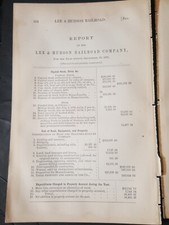 1875 train document LEE & HUDSON RAILROAD  partially Constructed Massachusetts  picture