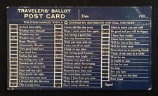 1907 Traveller's Ballot Card Wellington Kansas Vint Post Card 1 Cent Stamp picture
