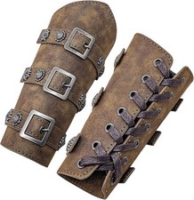 Viking Bracers Medieval Leather Bracers Arm,for Men Women 2Pack picture