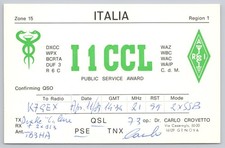 QSL Card I1CCL Dr Carlo Crovetto Amateur Radio Italy Genova Postcard picture