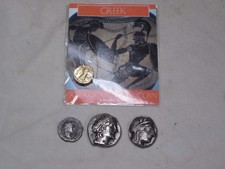 4 souvenir Greek double sided vintage tokens token coins coin lot picture