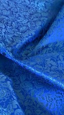 Vintage Hong Kong Silk Damask in Bright Turquoise  B284 picture