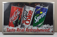 Vintage Coca-Cola Diet Coke Sprite Taste Real Refreshment Lighted Sign Display picture