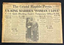 EX-KING MARRIES WOMAN I LOVE, Grand Rapid Press, June 3 1937 picture
