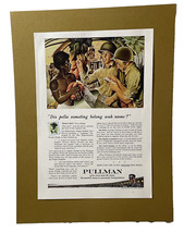 1944 WWII Pullman Print Ad Soldier Dis Pella War Bonds Train Railroad Paw Paw picture