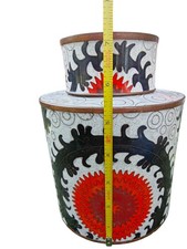 Rare Fabienne Jouvin Paris Enameled Copper Jar / Box with Lid picture