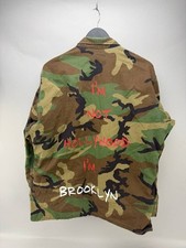 Custom US Army Military Jacket Woodland Camo Combat Jacket Size L picture