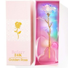Galaxy Colorful Rose Birthday Gift for Women Enchanted LED Rainbow Decoration picture