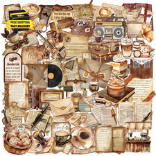 Vintage Coffee Bar Accessories Transparent Stickers, 50PCS Retro Cafe Vinyl Wate picture