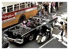PRESIDENT JOHN F. KENNEDY MOTORCADE AT DEALY PLAZA ASSASINATION 1963 8X10 PHOTO picture