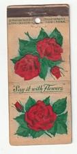 MATCHBOOK COVER - ALLEN STREET GREENHOUSES - SPRINGFIELD MASSACHUSETTS - FLOWERS picture