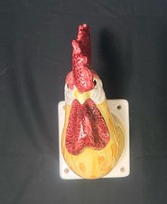 VTG Handmade Rooster Chicken Head Wall Mount Holder Hanger Apron Towel Ceramic picture